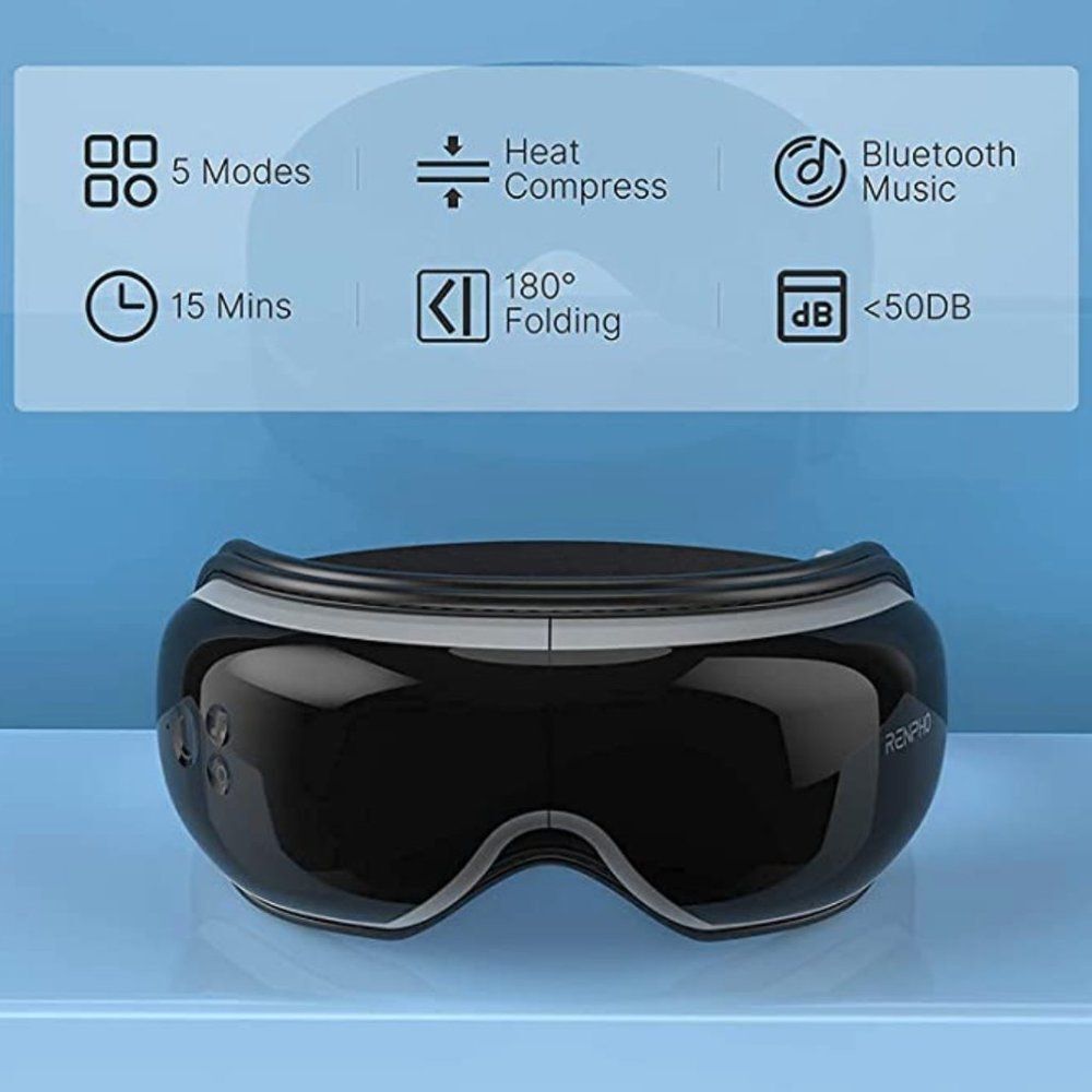 NWT RENPHO Eye massager‎ with Heat Bluetooth Music, color: black